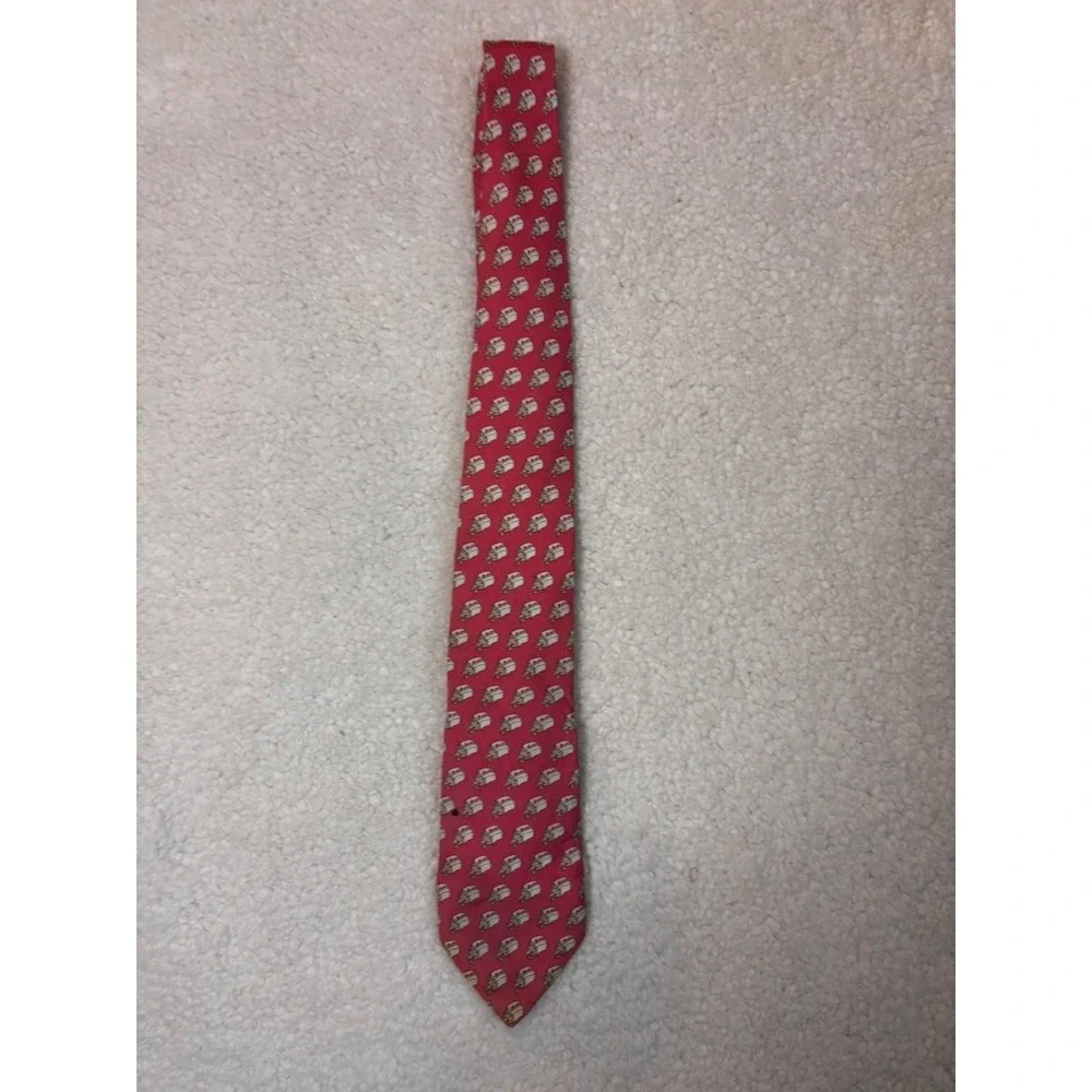 Vineyard Vines Custom Collection Pink Garden Catering  Logo Silk Neck Tie USA